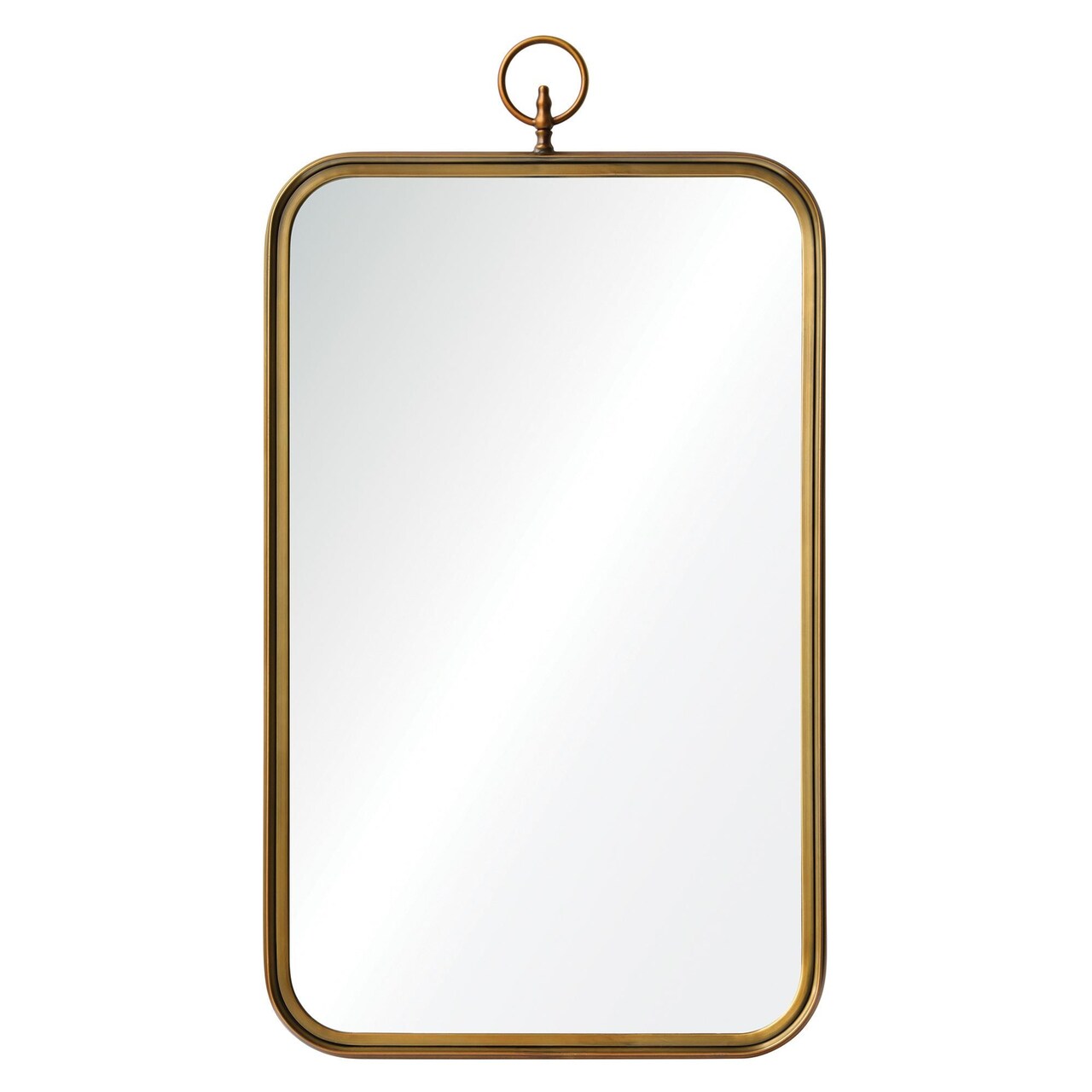 Signature Home Collection 39.5" Gold Brass Finish Metal Framed Rectangular Wall Mirror